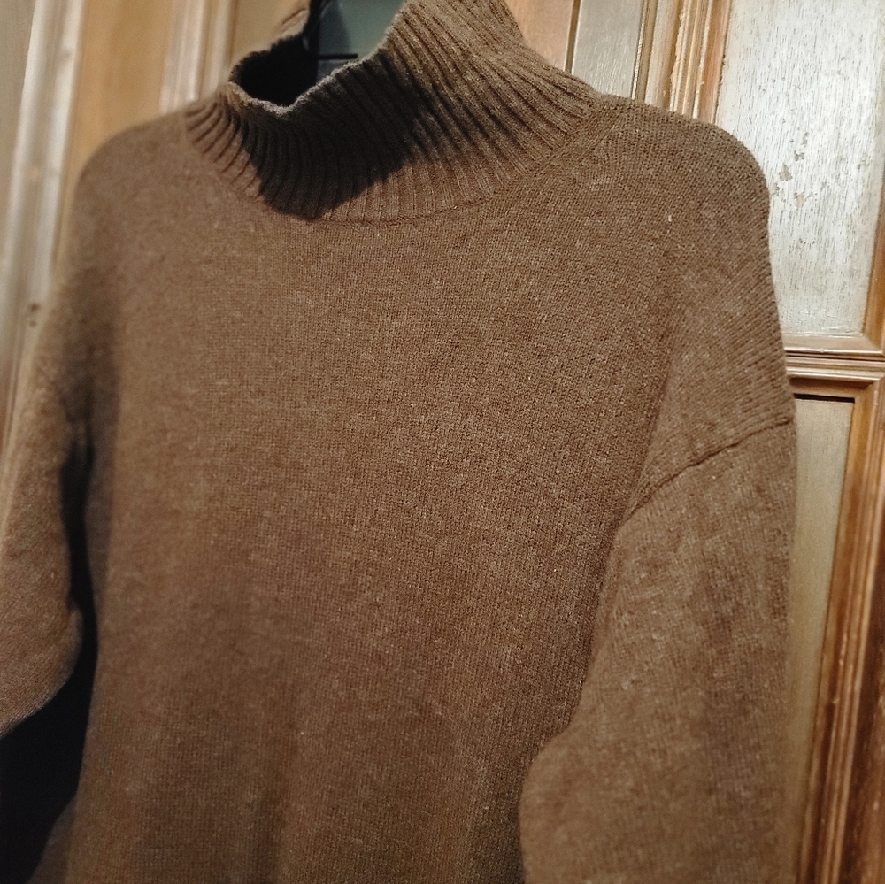 Uniqlo 70% Wool Midi Sweater Dress- Brown-Size Medium - Picture 5 of 15